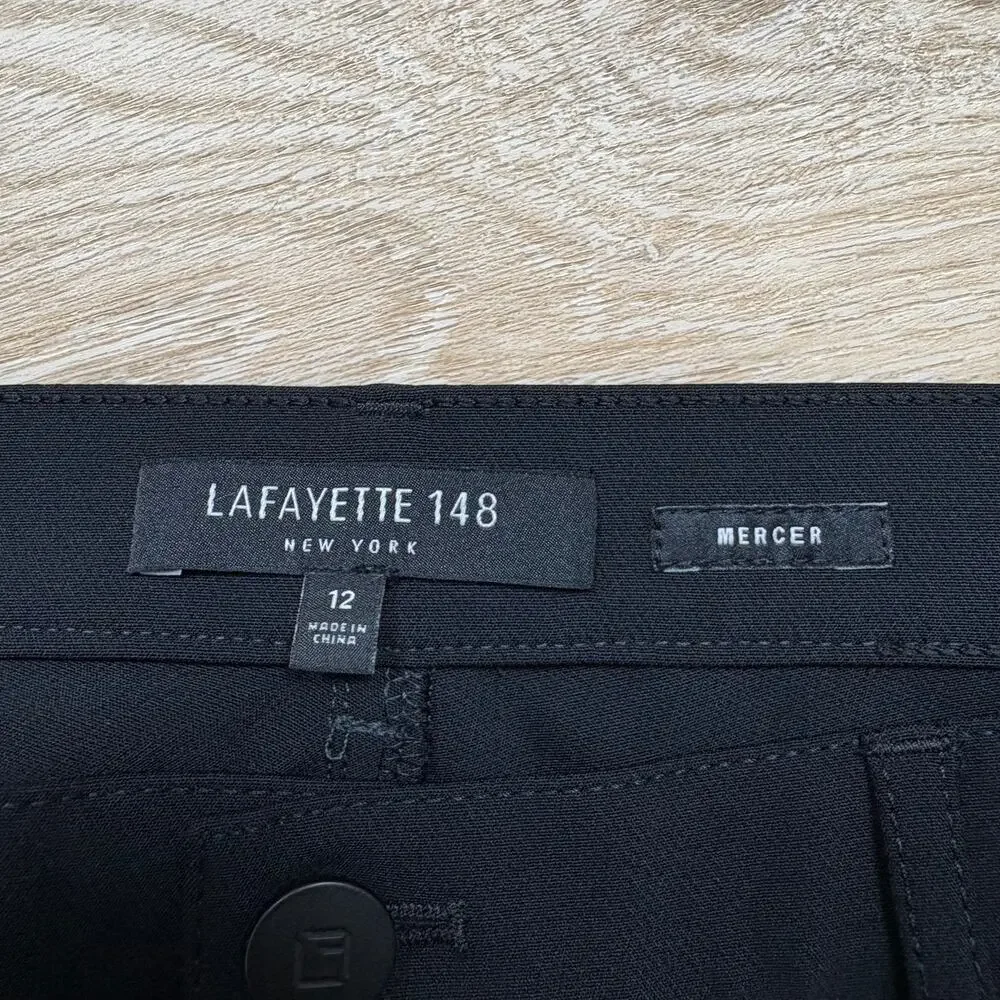 Lafayette 148 New York Mercer Tapered Leg Pants Women’s 12 Color Black - Picture 3 of 7